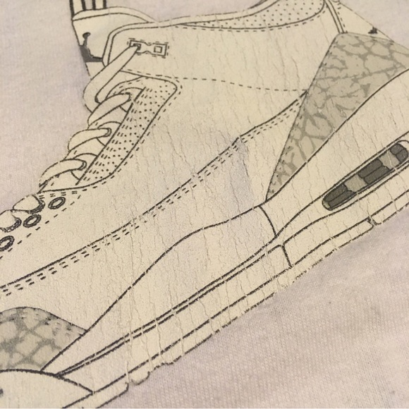 Vtg Y2K Air Jordan 3 Over The Shoulder Shoe Graphic Tee M - Picture 5 of 10